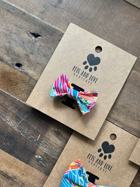 Tropical Palms Dog Bow Tie