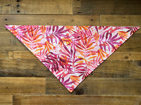 Tropical Palms Dog Bandana - Pink