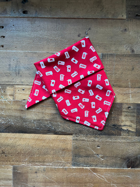 Valentines Love Notes Dog Bandana
