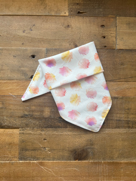 Water Colored Sea Shells Pink Purple Yellow Dog Bandana