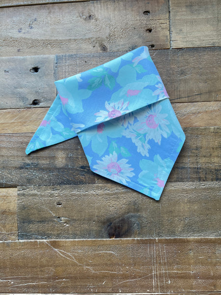 Water Lilies Dog Bandana White Pink Blue Green