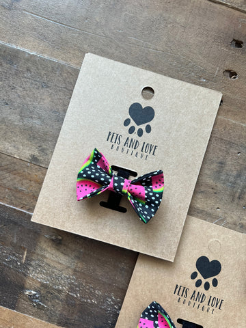 Watermelons Dog Bow Tie - Black