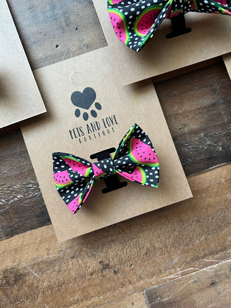 Watermelons Dog Bow Tie - Black