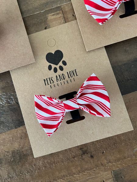 Christmas Candy Cane Pet Bow Tie