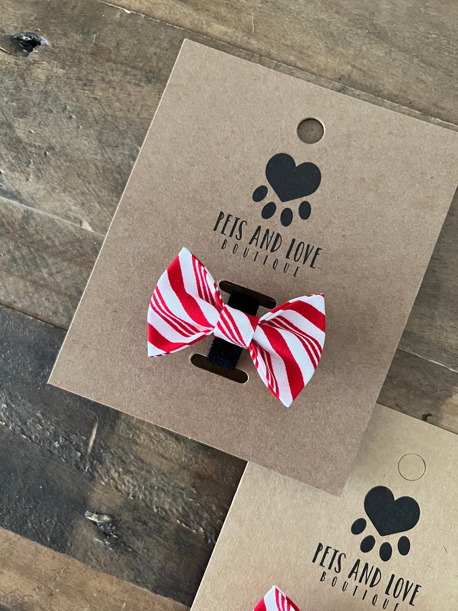 Christmas Candy Cane Pet Bow Tie