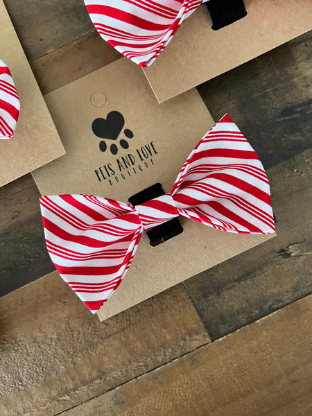 Christmas Candy Cane Pet Bow Tie