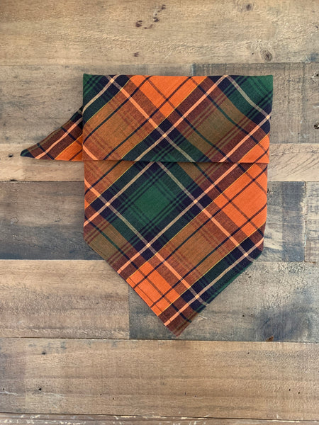 Fall Harvest Plaid Dog Bandana