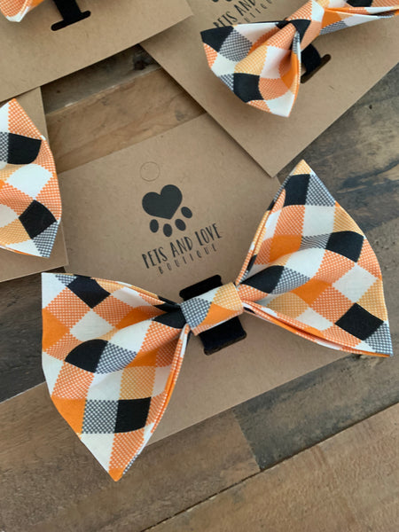 Halloween Plaid Bow Tie