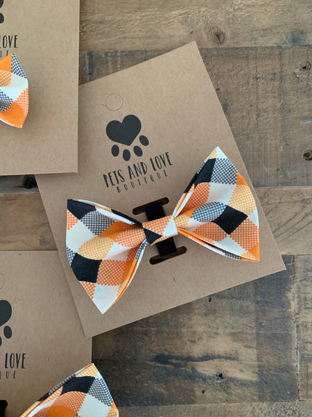 Halloween Plaid Bow Tie