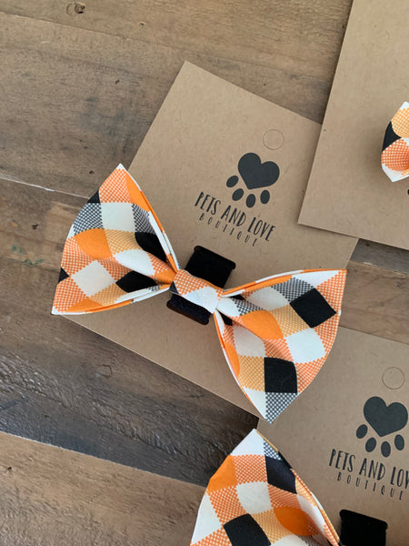 Halloween Plaid Bow Tie