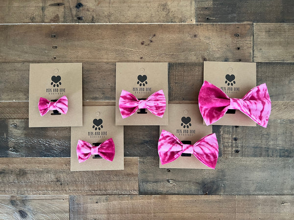 Pink Tie Dye Dog Bow