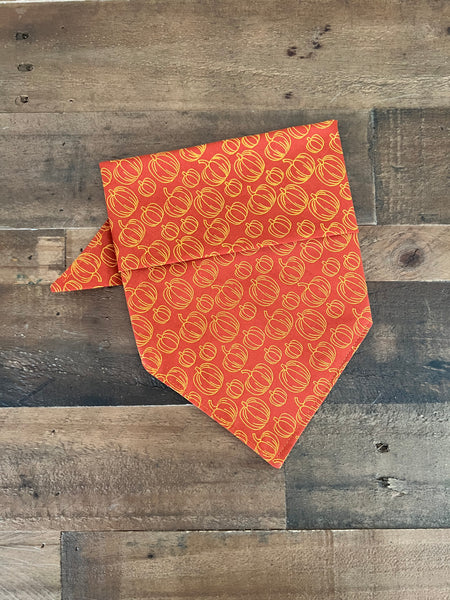 Fall Pumpkins Dog Bandana - Orange